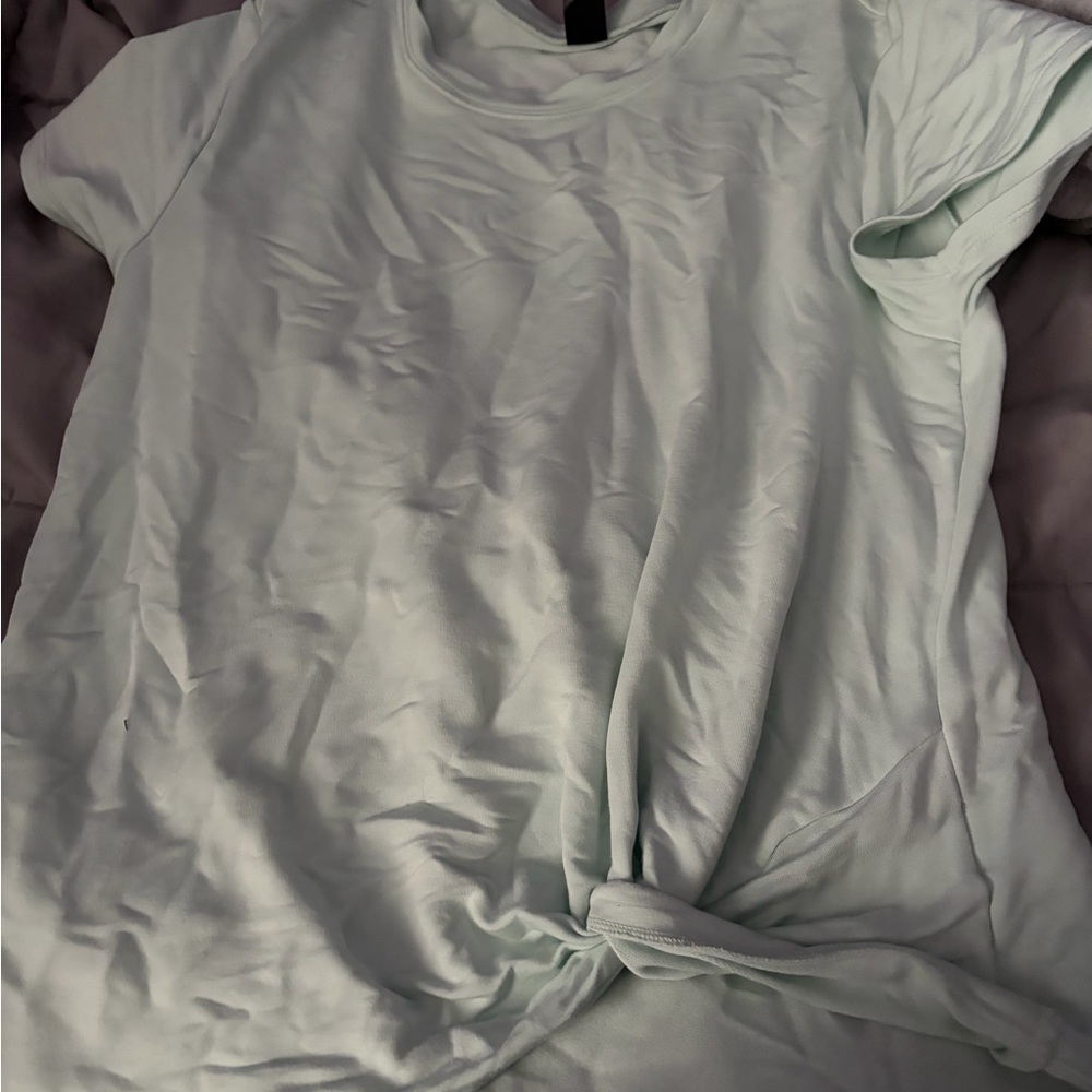 Skechers Light Green Short Sleeve Knot Top